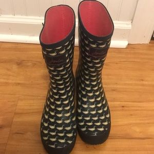 Cute duck pattern woman’s rain boots joules